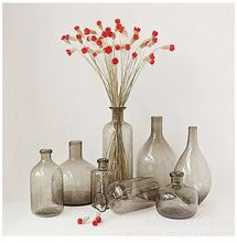 欧式简约花瓶摆件彩色透明干花玻璃花瓶气泡玻璃花瓶家居摆件