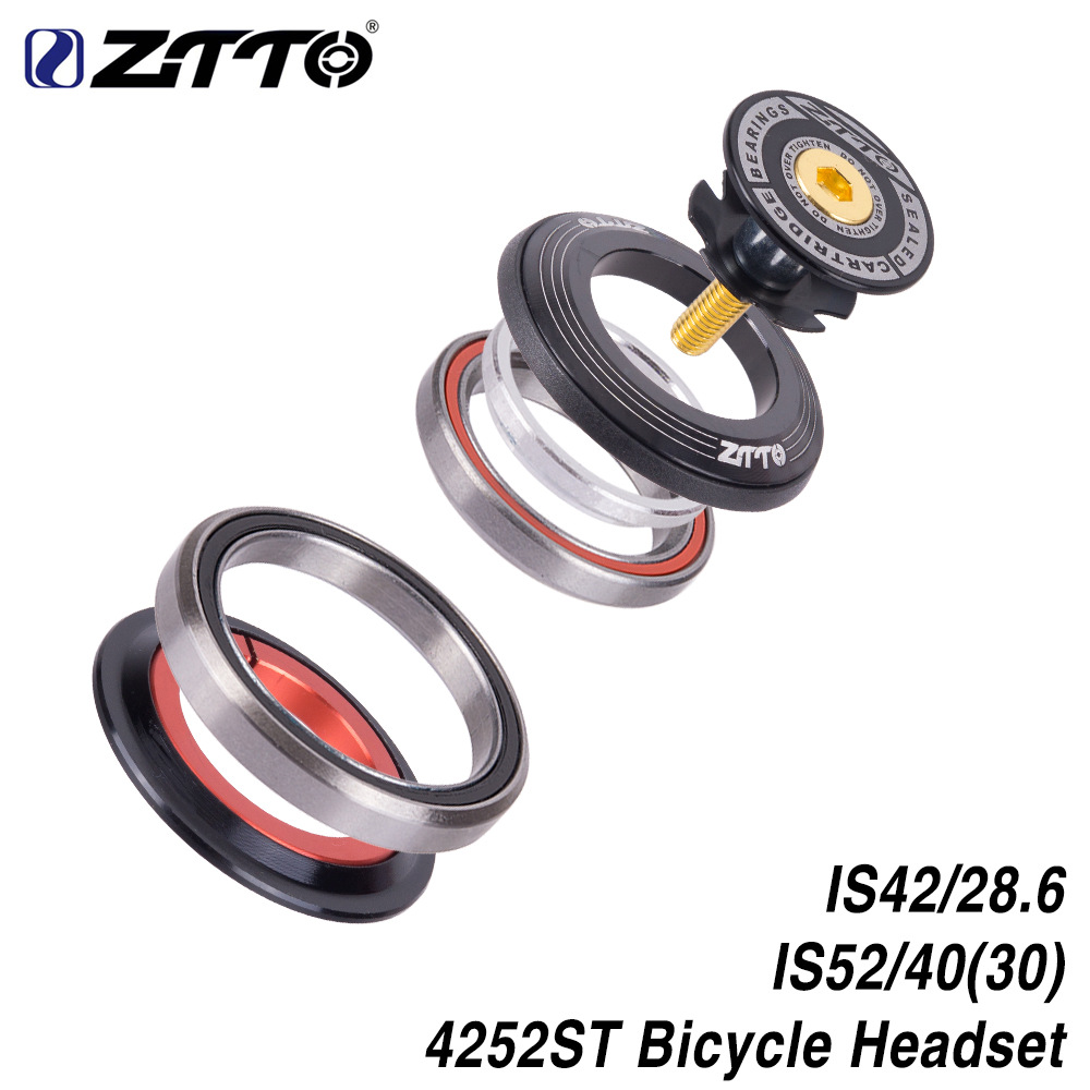 ZTTO 42 52mm bicicleta de montaña horquilla delantera cojinete juego de cuenco accesorios tubo espinal a tubo recto