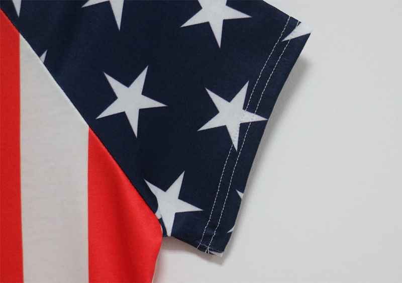 Color Block Irregular Stripe Dress American Flag Design Short Length Trendy Style Perfect for Parties and