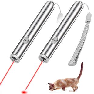Amazon popular laser funny cat stick two-in-one stainless steel laser pet cat toy customizable logo