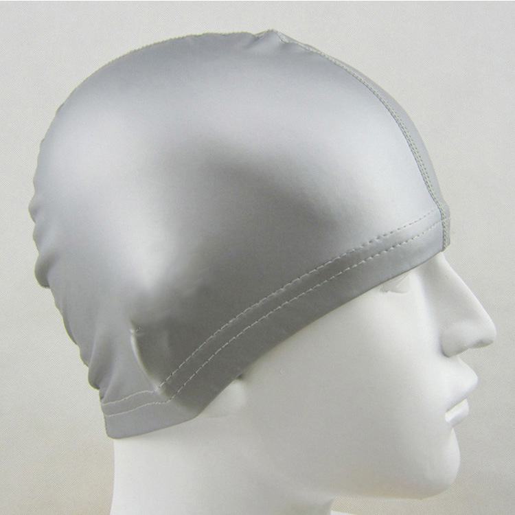 SKU图-新款舒适游泳帽男士女式氨纶PU质大号泳帽游泳装备女