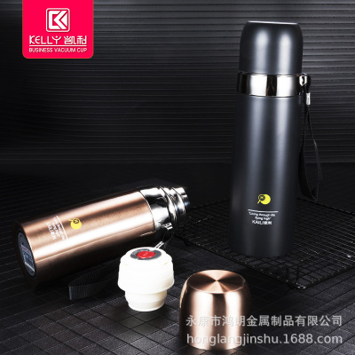 凯利743-3真空304不锈钢中式直身杯金色保温杯商务大容量杯720ml|ms