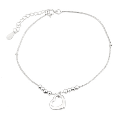 心形个性脚链学生脚踝链送女友心镂空饰品 日韩潮流脚链时尚潮流