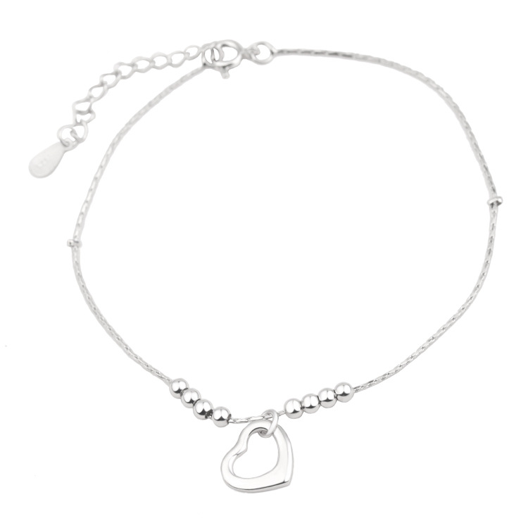 心形个性脚链学生脚踝链送女友心镂空饰品 日韩潮流脚链时尚潮流