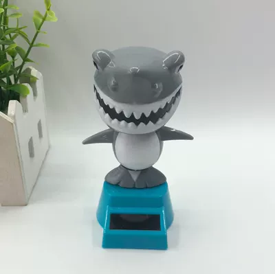 Cartoon shark creative new solar car ornaments car toy jewelry gift manufacturers wholesale (Car ornaments) - 6657106-dark-gray