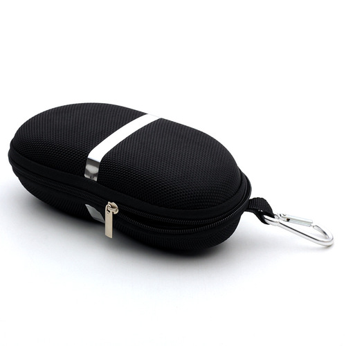 Wholesale LOGO AliExpress Resilient EVA Sunglasses Box Zipper Box Silver Stripe Aluminum Hook Sunglasses