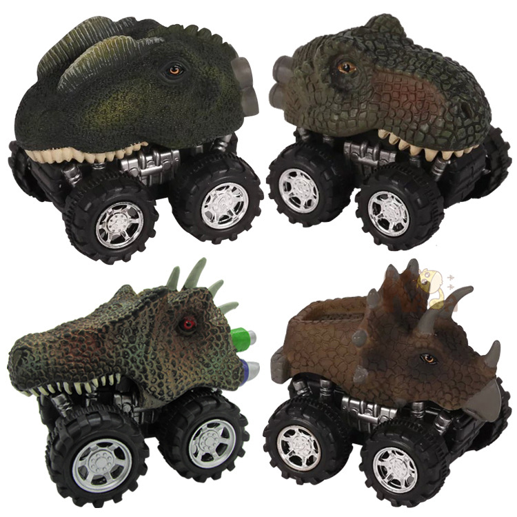 Creative Plastic Mini Model Warrior Dinosaur Children's Toy Car 1pcs display picture 1