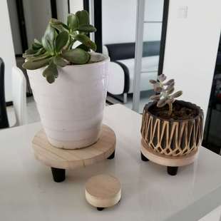 Fleshy Base Flower Pot Base Fleshy Rack Flower Pot Shelf Solid Wood Round Wood Base Shelf Wooden
