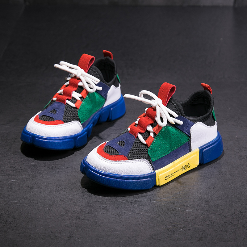 2018秋季新款悟道童鞋儿童运动鞋男童彩色透气旅游鞋潮女童跑步鞋