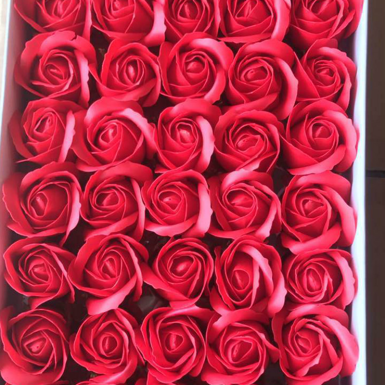 香皂花头 肥皂花花头加厚有底座花头 三层玫瑰香皂花花头 仿真花|ms