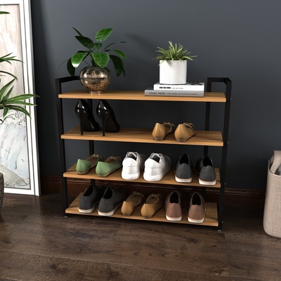 shoe rack simple and easy household Modern simplicity multi-storey fashion space dormitory dustproof Shoe cabinet Economic type Iron art shoe rack