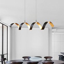 北歐后現代吊燈 簡約餐廳燈吧台波浪個性創意咖啡廳卧室鋁材吊燈