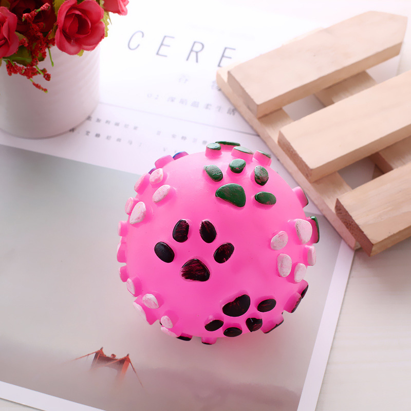 Juguete para mascotas vinilo huellas de colores bola de juguete perro sonido juguete para mascotas perro juguete