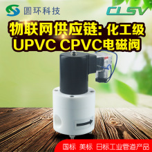 CLSV小型PTFE四氟法兰电磁阀 聚四氟乙烯内螺纹常闭1/4 3/8 1/8寸