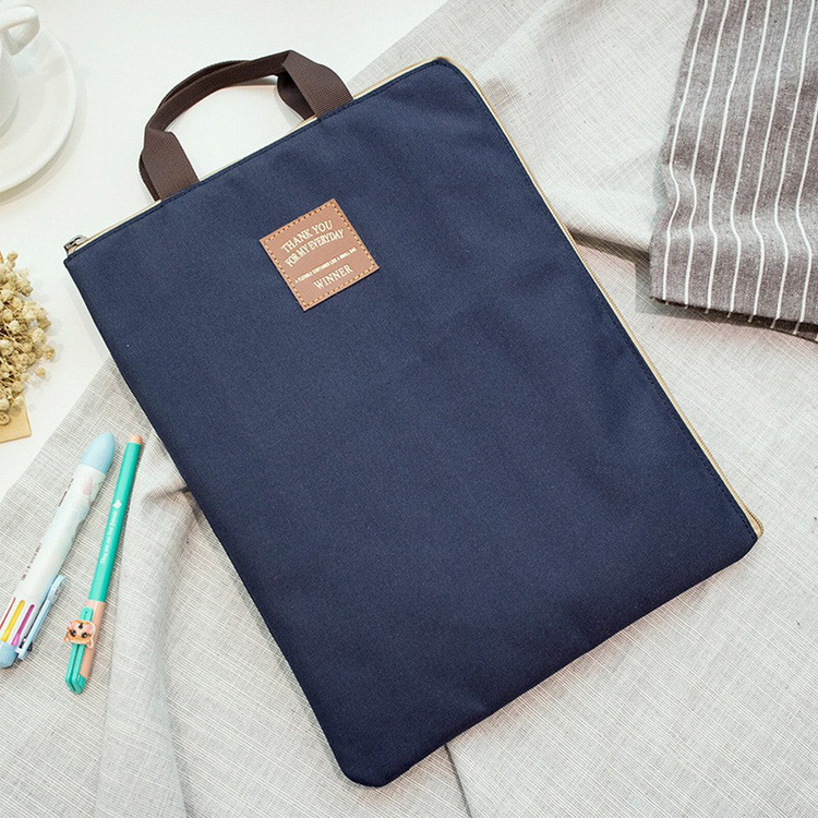 帆布手提电脑包定制 棉布文件收纳包 外贸时尚简约商务手提袋