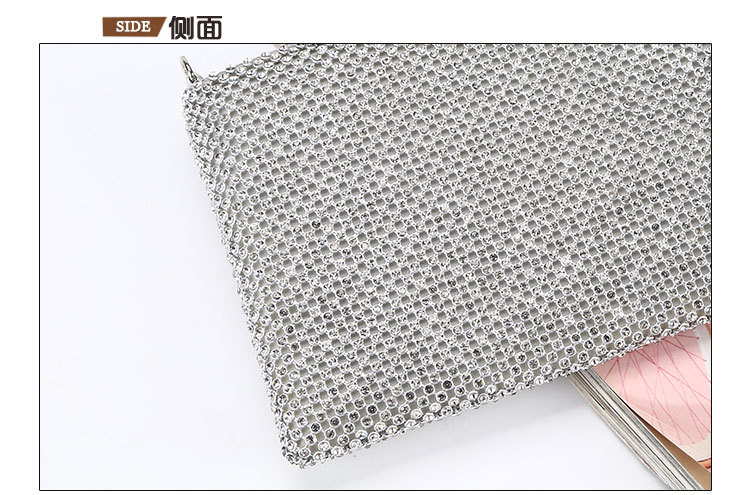 New Dinner Bag Handmade Diamond Rhinestone Evening Bag With Zipper Clutch Bag display picture 3