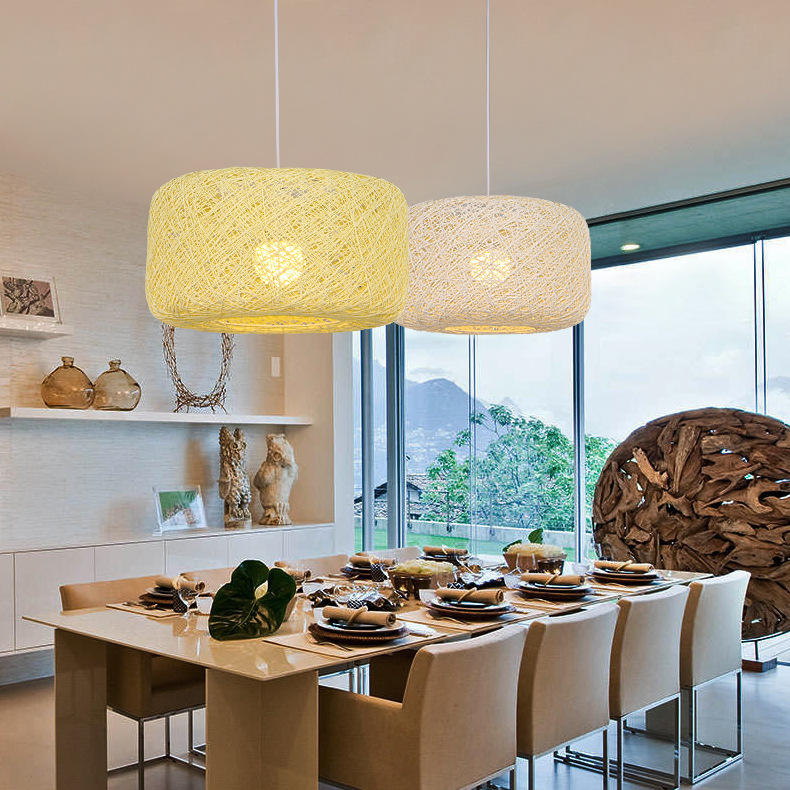 批发简约创意麻球吊灯餐厅卧室酒吧台灯饰创意个性藤艺彩色吊灯|ms