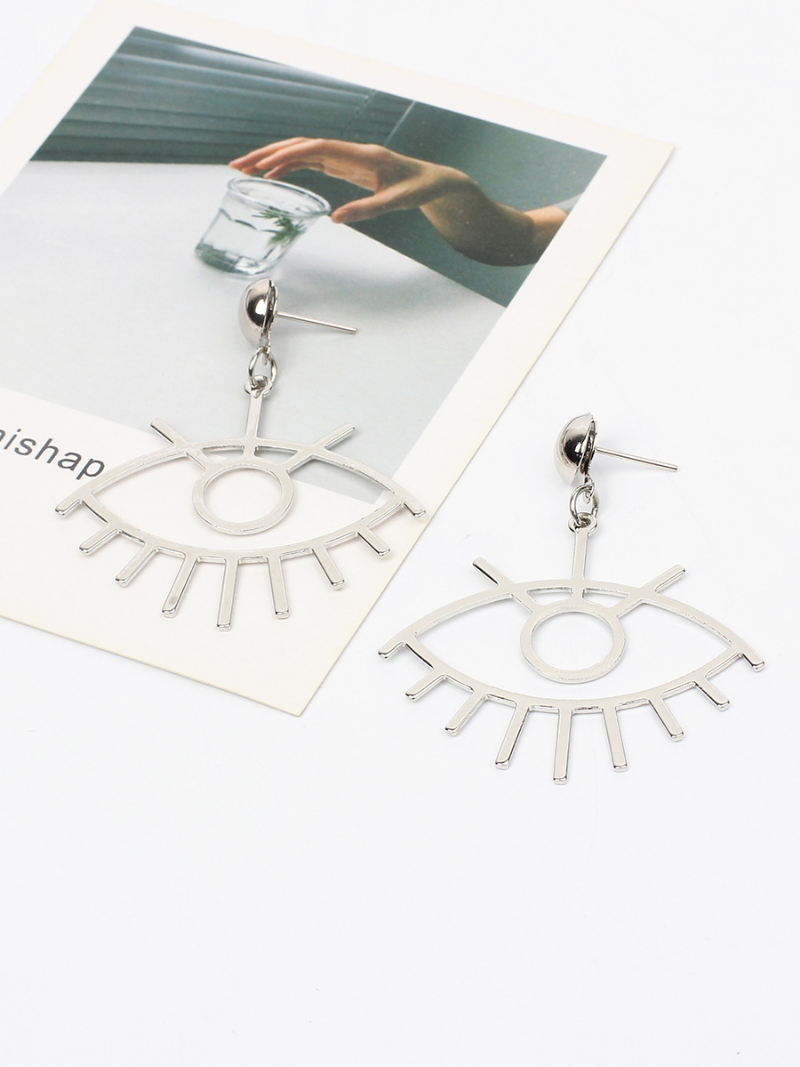 5g Weight Earrings Classification Wedding, Travel Occasion Women'S Gender Gold, Silver Color Exaggerated Eye Earrings 5
