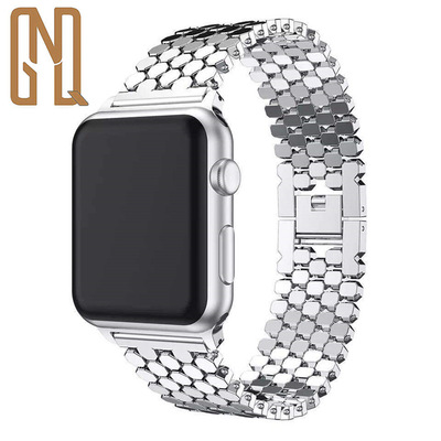 Apply to apple I watch Apple 3/4/5 intelligence watch Fish-scale pattern Chain Watch strap factory Direct selling