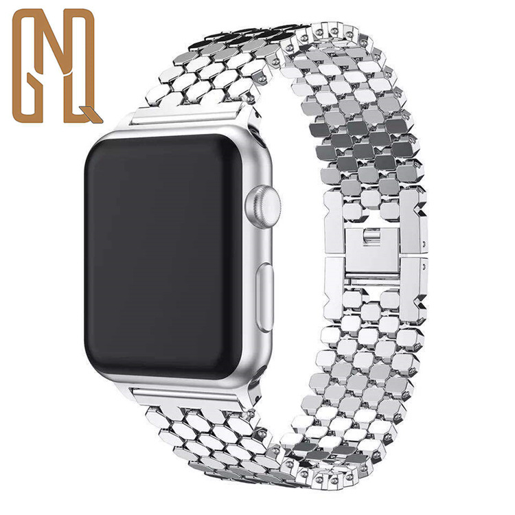 Apply to apple I watch Apple 3/4/5 intelligence watch Fish-scale pattern Chain Watch strap factory Direct selling