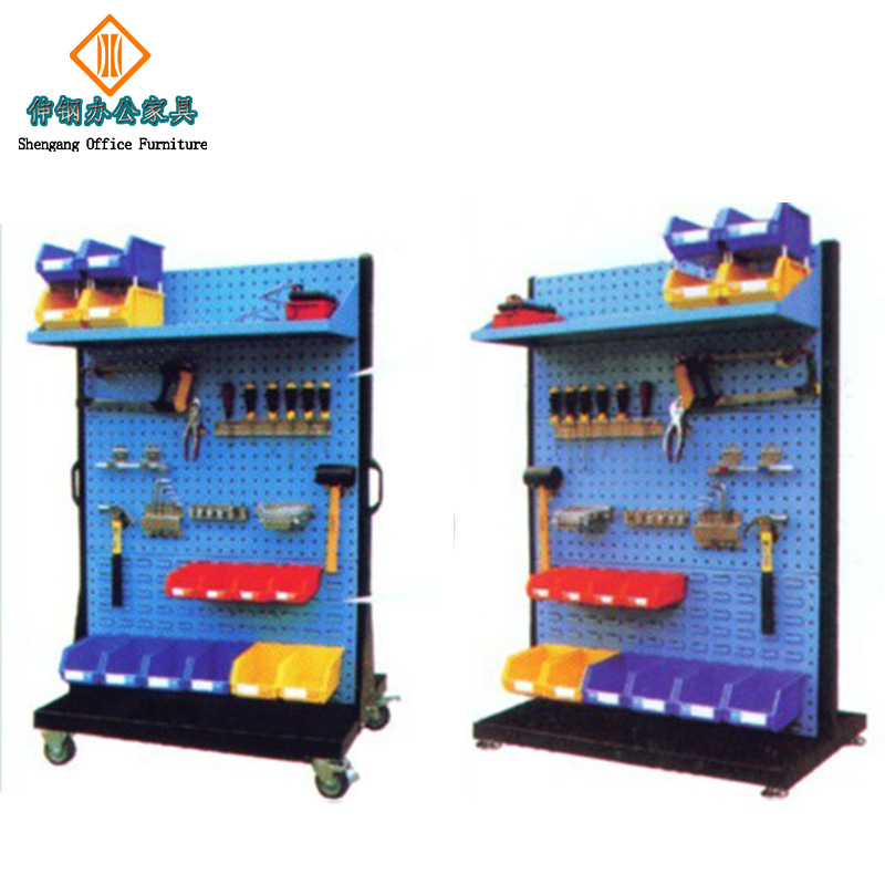 双面料台物料架，工具架百页方孔台推车，东莞办公家具订制