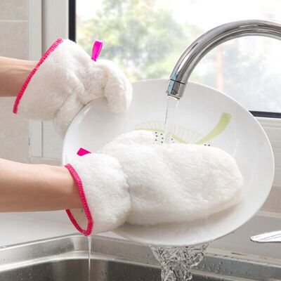 Bamboo fiber Dishwasher glove kitchen clean Dishcloth waterproof household clothes Housework glove