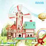 Деревянный трехмерный конструктор, хижина, вилла, головоломка, игрушка, домик своими руками, пазлы для детей