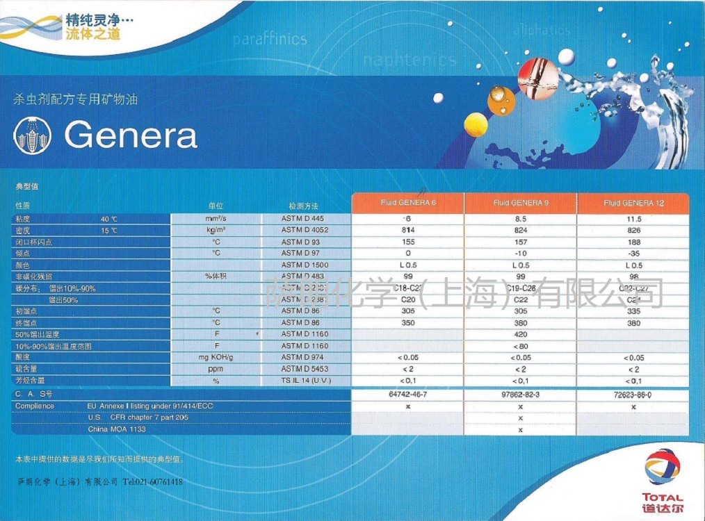 农作物保护 道达尔 Genera 9 500ml/瓶 矿物基础油
