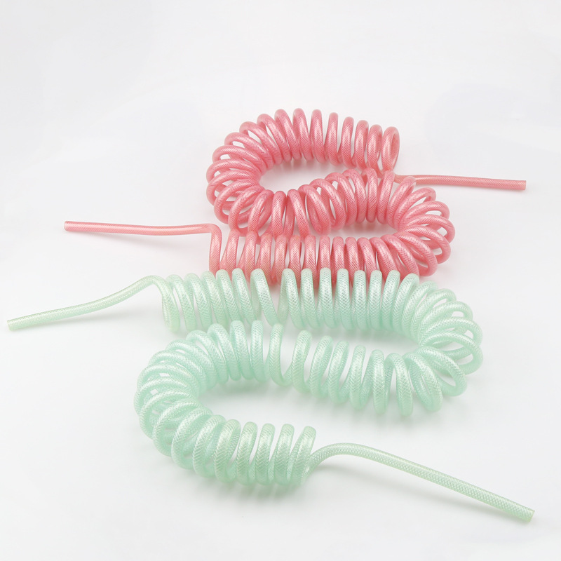 供应高性能英制3/8聚醚PUR夹纱管弹簧水管耐水解螺旋气管