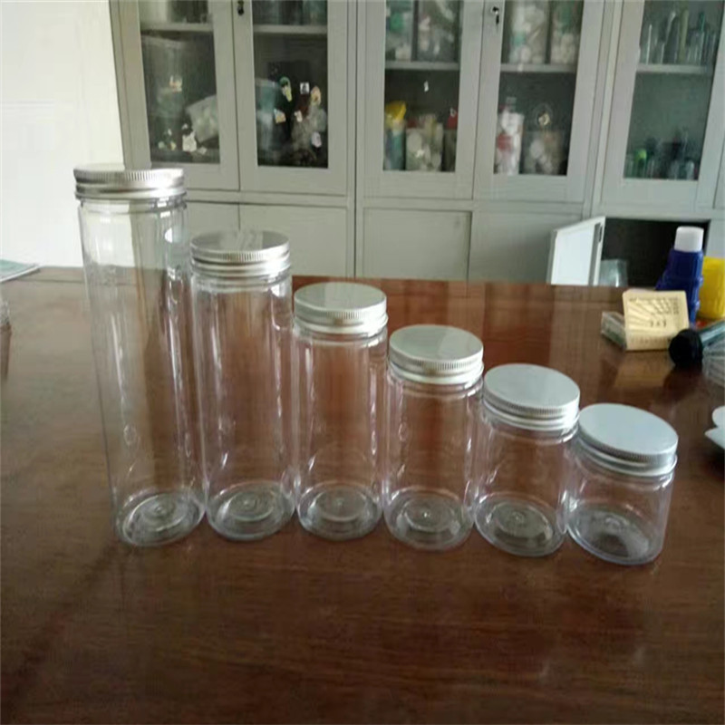Factory wholesale transparent plastic can pet plastic bottle scented tea sealed bottle food plastic can aluminum cover plastic bottle