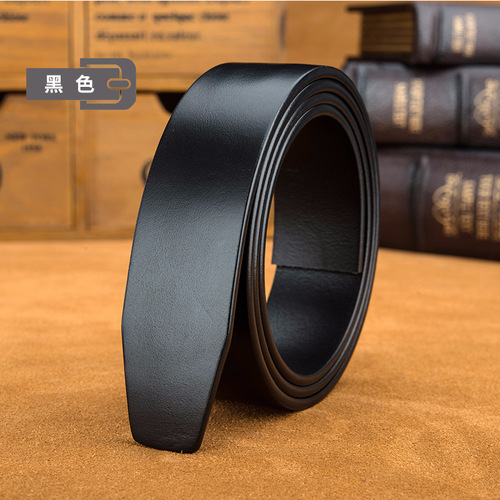 Genuine leather belt men's business belt automatic buckle body first layer cowhide belt strip without belt head manufacturer wholesale