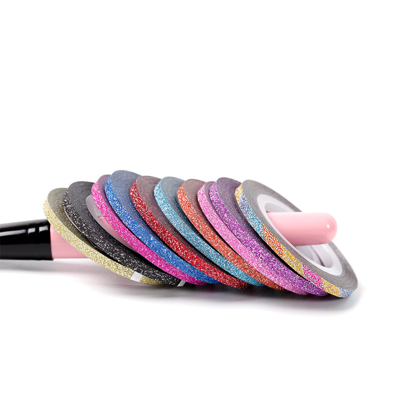 美甲店常用美甲饰品彩绘线磨砂金银线金沙 10色/套1mm