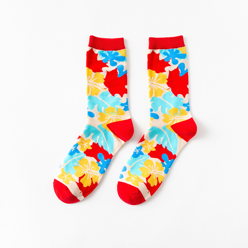 Unisexe Décontractée Bloc De Couleur Coton Jacquard Crew Socks Une Paire display picture 14