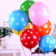 12寸2.8克加厚圆点乳胶气球 婚庆婚礼婚房装饰派对布置波点气球