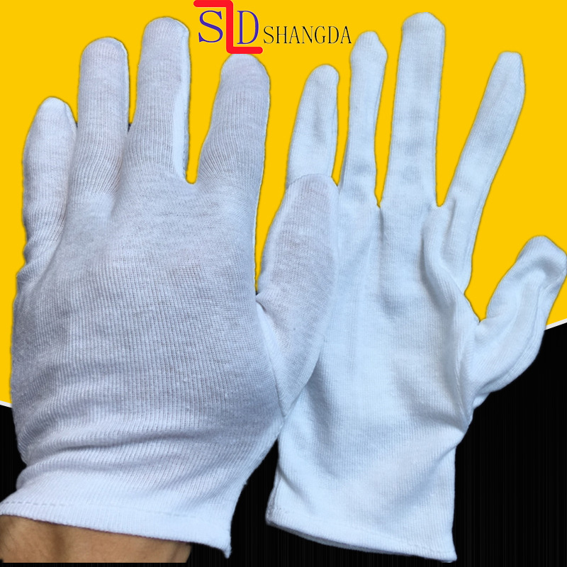 厂家直销 螺纹手套白色 作业手套白色 白色作业手套 指纹 手套