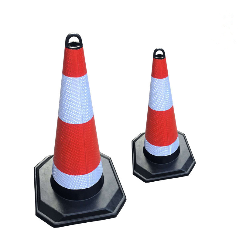 橡胶路锥反光锥70cm警示路锥柱路障锥道路圆锥雪糕桶隔离墩锥形筒