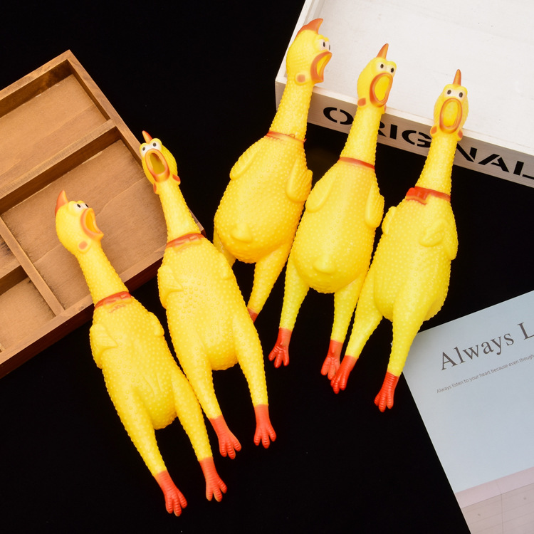 大中小号惨叫鸡 搪胶尖叫鸡创意整人发泄搞怪发声玩具厂家批发