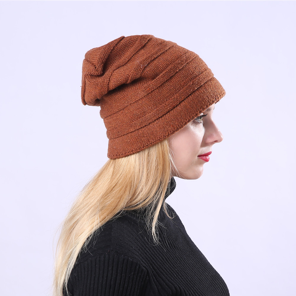 Gestrickte Samtwoll-beanie Für Damen Und Herren Mit Ohrenschutz_voghion.com