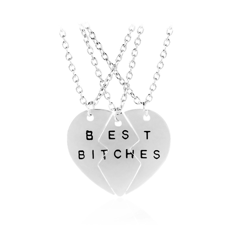 hot-selling fashion best friend three petal stitching girls alloy necklace