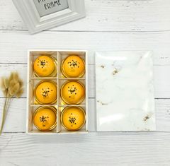 Marble-pattern mooncake box, 63-80 grams, 6 pieces, yolk cream green bean cake cookies snack box Mid-Autumn mooncake gift box