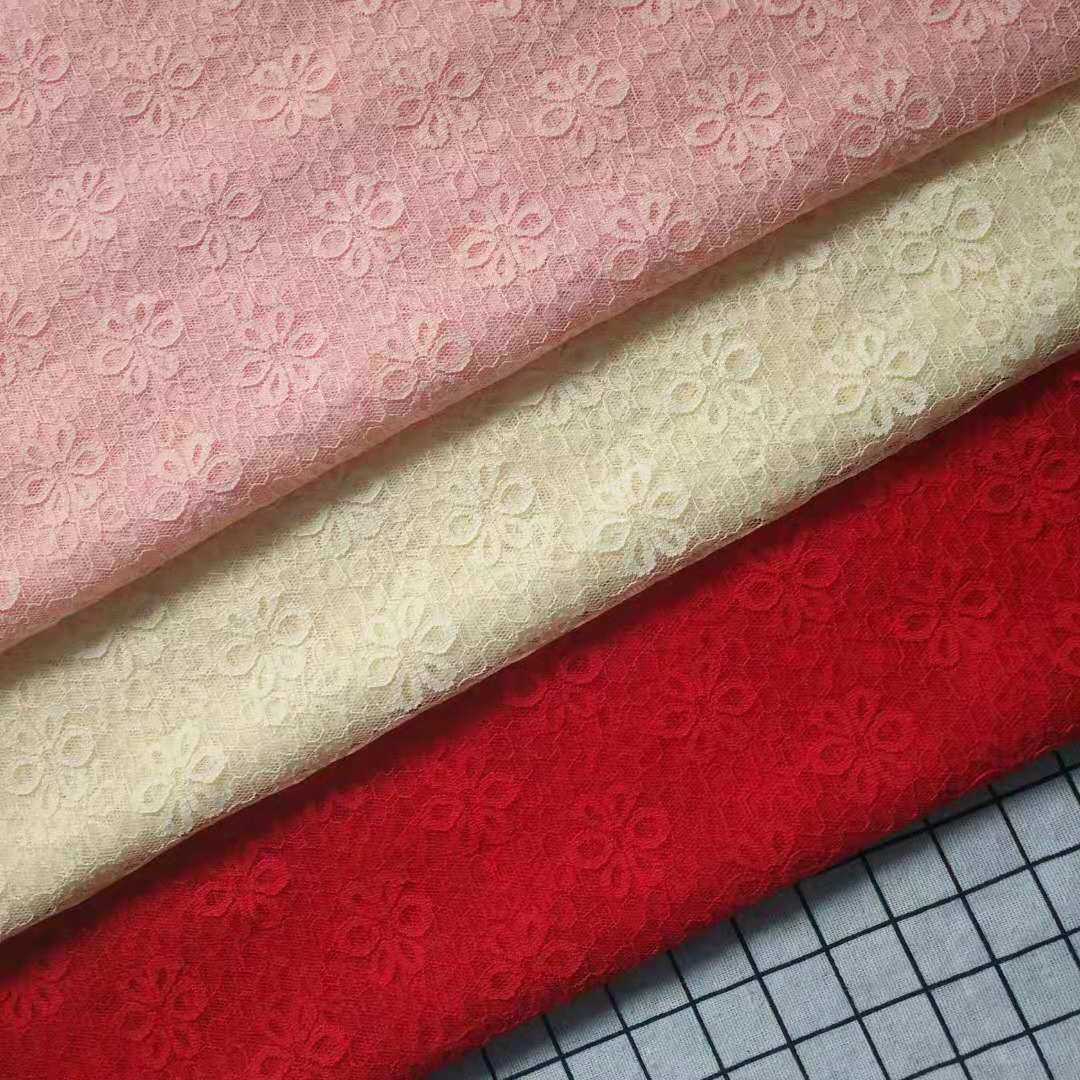 新款无弹全锦纶细股线小花蕾丝 连衣裙 打底衫面料 颜色大量现货