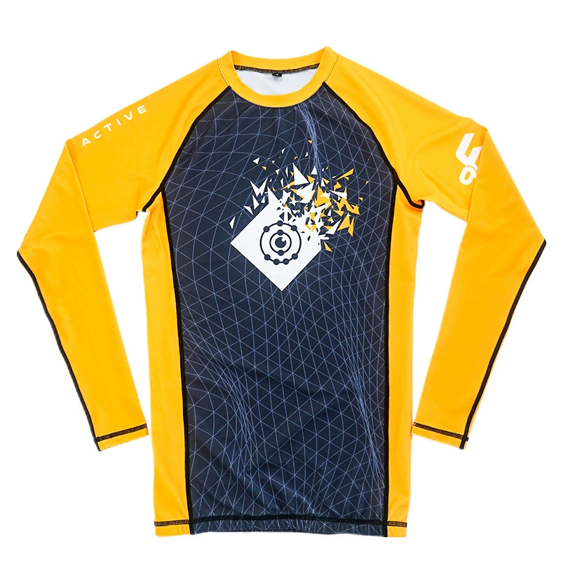 Флори Fire Blood Brazil Jiu-Jitsu одежда против изнашивания длинный рукав фитнес футболка MMA Muay Thai Muay Thai скорость сухой тело одежда для мужчин и женщин