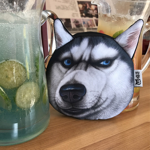 Women's Mini Fabric Wallet Cute Korean Silly Husky Creative Coin Purse - Dropshipping One Piece