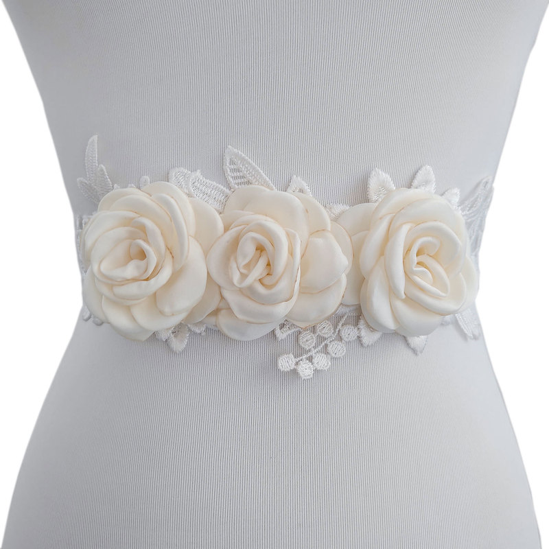XW205 bridal belt European and American original design lace flower waist seal bridesmaid dress belt wedding accessories