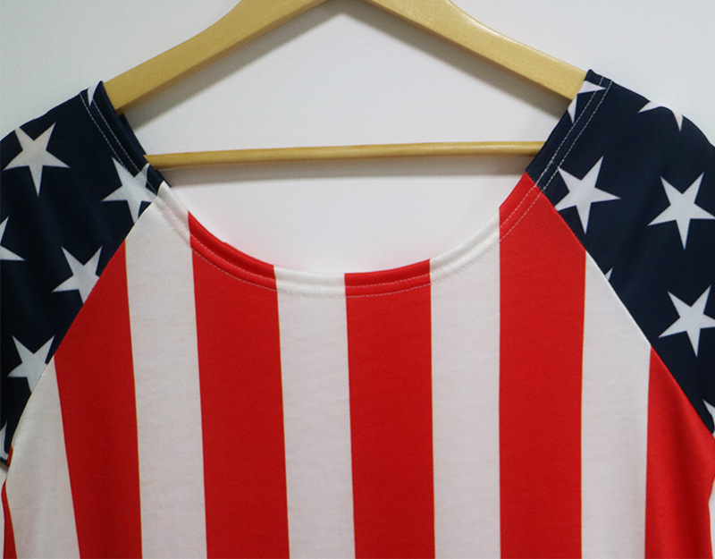 Color Block Irregular Stripe Dress American Flag Design Short Length Trendy Style Perfect for Parties and