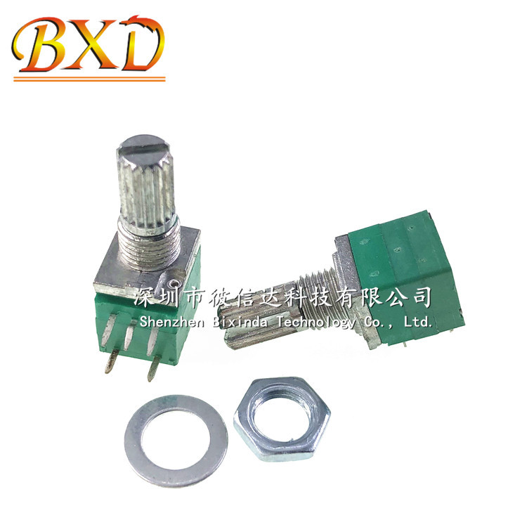 5脚RV097NS B500K 带开关单联电位器 音响攻放电位器 柄长15mm