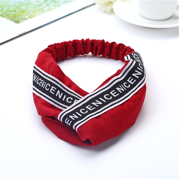 Creative fashionable headband for face washing for yoga with letters