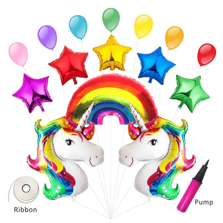 跨境wish亚马逊热卖宝宝生日周岁宴会装饰大号独角兽气球套餐|ru