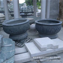 供应福建花岗岩654花盆图片 庭院广场道路景观花钵雕刻 砂岩花盆