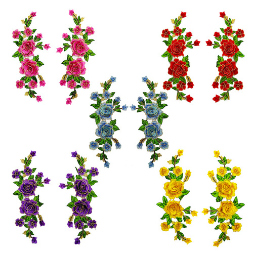 Zhenmei Embroidery Clothing Accessories Embroidery Lace DIY Cloth Patches Ethnic Flowers Water-soluble Ethnic Flowers New Product